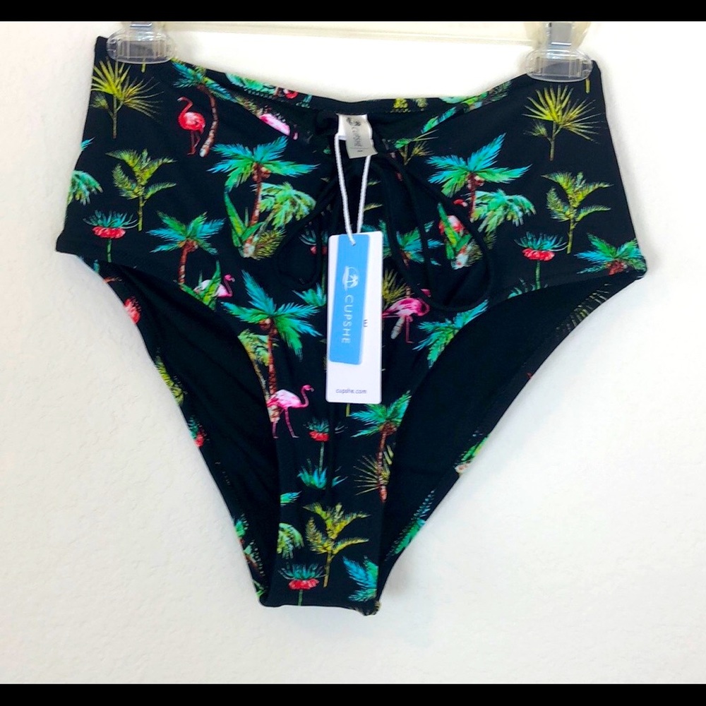 CUPSHE High Waist Swimwear Tie Bottom Size Medium